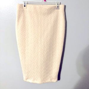 Cream colored midi skirt